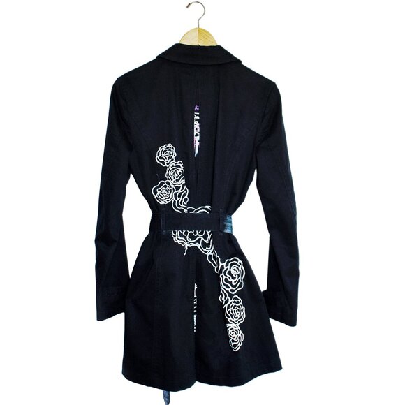 Up-cycled Coach Trench Coat- Size S/P - by Jessica Carbone - Picture 2 of 12